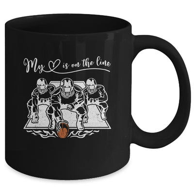 My Heart Is On The Line Offensive Lineman Football Mug | teecentury
