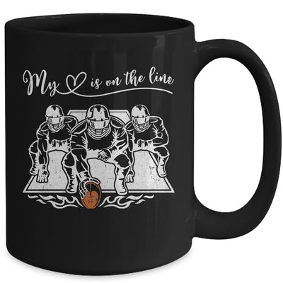 My Heart Is On The Line Offensive Lineman Football Mug | teecentury