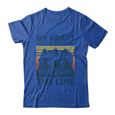 My Heart Is On The Line Offensive Lineman Vintage Football Shirt & Tank Top | teecentury