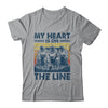 My Heart Is On The Line Offensive Lineman Vintage Football Shirt & Tank Top | teecentury