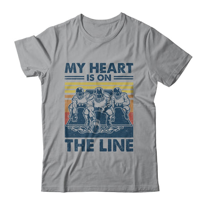 My Heart Is On The Line Offensive Lineman Vintage Football Shirt & Tank Top | teecentury