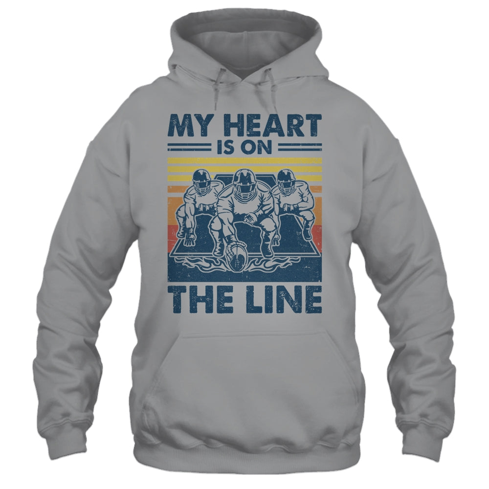 My Heart Is On The Line Offensive Lineman Vintage Football Shirt & Tank Top | teecentury