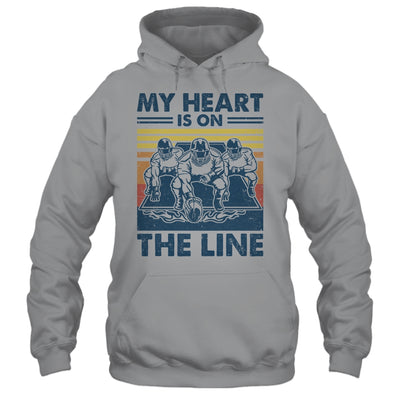 My Heart Is On The Line Offensive Lineman Vintage Football Shirt & Tank Top | teecentury