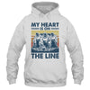 My Heart Is On The Line Offensive Lineman Vintage Football Shirt & Tank Top | teecentury