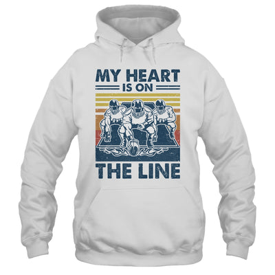 My Heart Is On The Line Offensive Lineman Vintage Football Shirt & Tank Top | teecentury