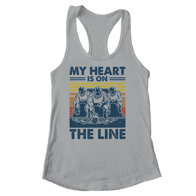My Heart Is On The Line Offensive Lineman Vintage Football Shirt & Tank Top | teecentury