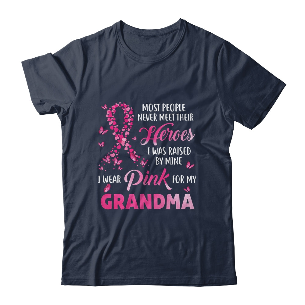 My Heroes I Wear Pink For My Grandma Breast Cancer Awareness T-Shirt & Hoodie | Teecentury.com