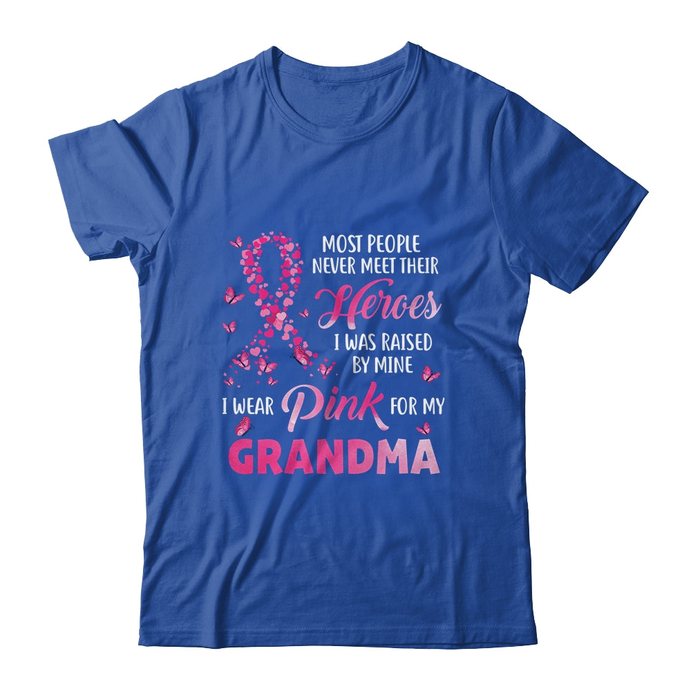 My Heroes I Wear Pink For My Grandma Breast Cancer Awareness T-Shirt & Hoodie | Teecentury.com