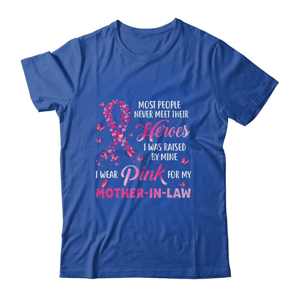 My Heroes I Wear Pink For My Mother-In-Law Breast Cancer T-Shirt & Hoodie | Teecentury.com