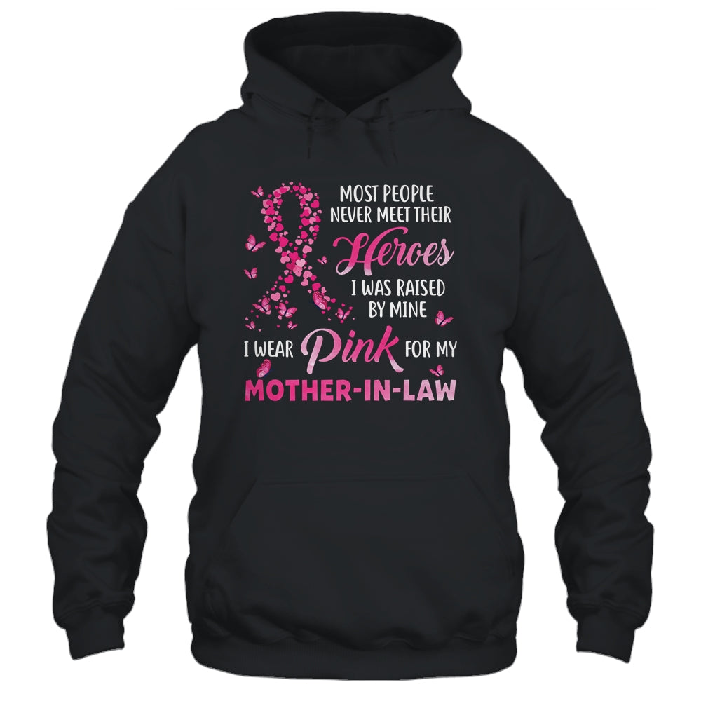 My Heroes I Wear Pink For My Mother-In-Law Breast Cancer T-Shirt & Hoodie | Teecentury.com