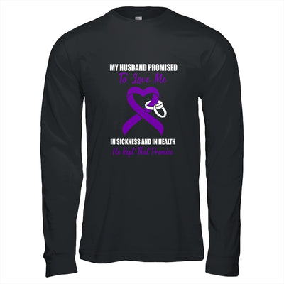 My Husband Promises To Love Me In Sickness Purple Ribbon T-Shirt & Hoodie | Teecentury.com