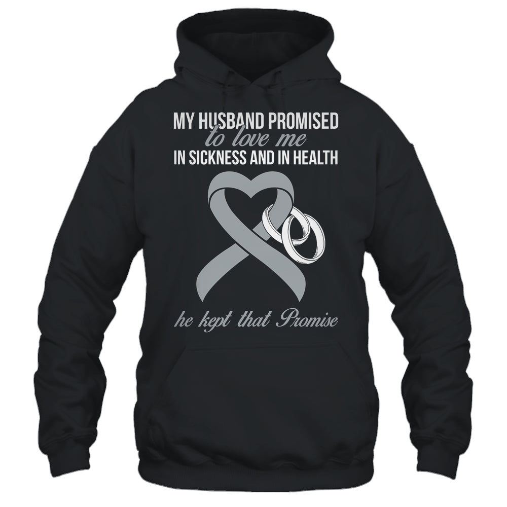 My Husband Promises To Me In Sickness Brain Grey Ribbon T-Shirt & Hoodie | Teecentury.com