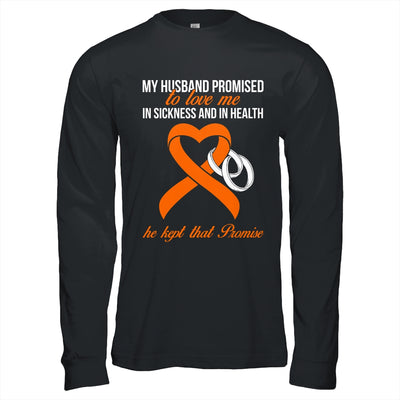 My Husband Promises To Me In Sickness Kidney Cancer Orange T-Shirt & Hoodie | Teecentury.com