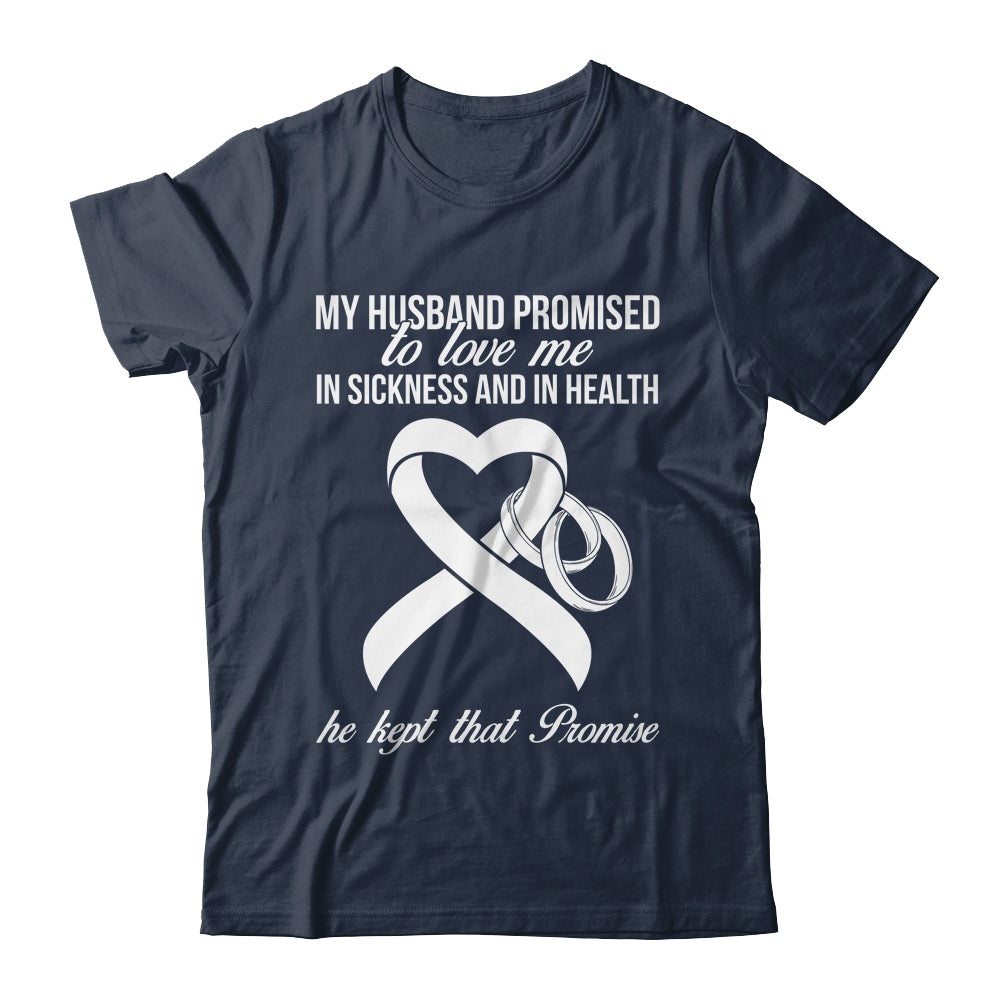My Husband Promises To Me In Sickness Lung White Ribbon T-Shirt & Hoodie | Teecentury.com