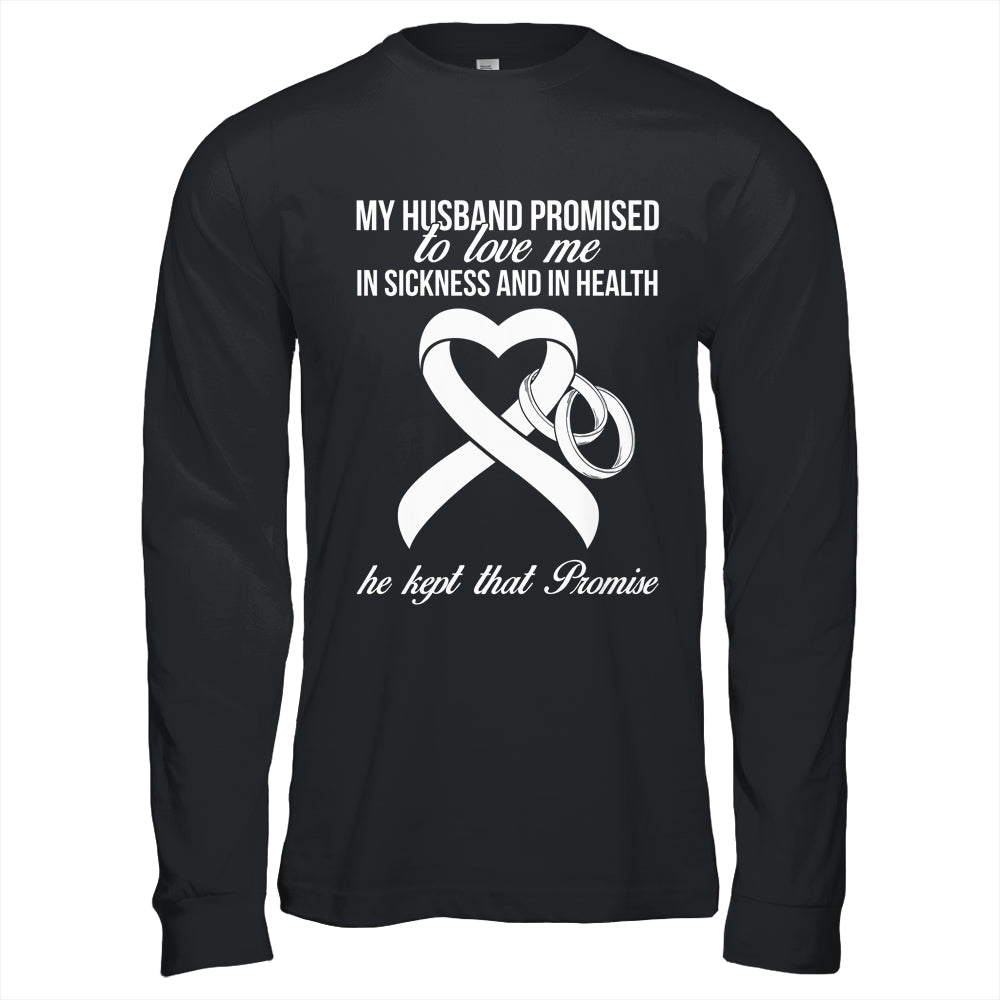 My Husband Promises To Me In Sickness Lung White Ribbon T-Shirt & Hoodie | Teecentury.com