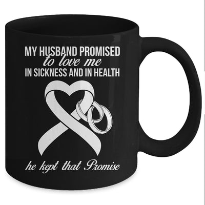 My Husband Promises To Me In Sickness Lung White Ribbon Mug Coffee Mug | Teecentury.com