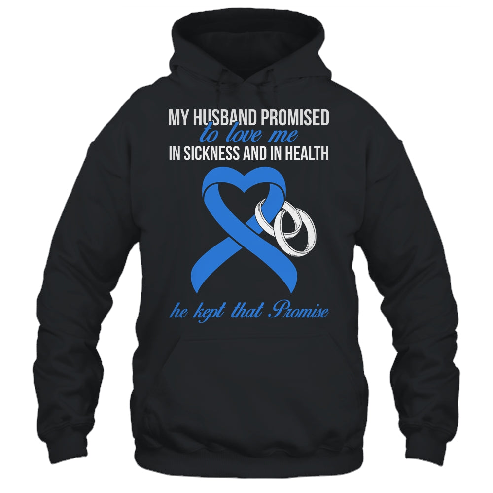 My Husband Promises To Me In Sickness Prostate Blue Ribbon T-Shirt & Hoodie | Teecentury.com