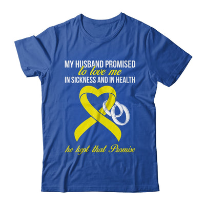 My Husband Promises To Me In Sickness Sarcoma Yellow Ribbon T-Shirt & Hoodie | Teecentury.com