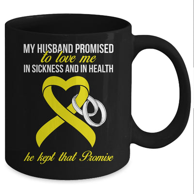My Husband Promises To Me In Sickness Sarcoma Yellow Ribbon Mug Coffee Mug | Teecentury.com
