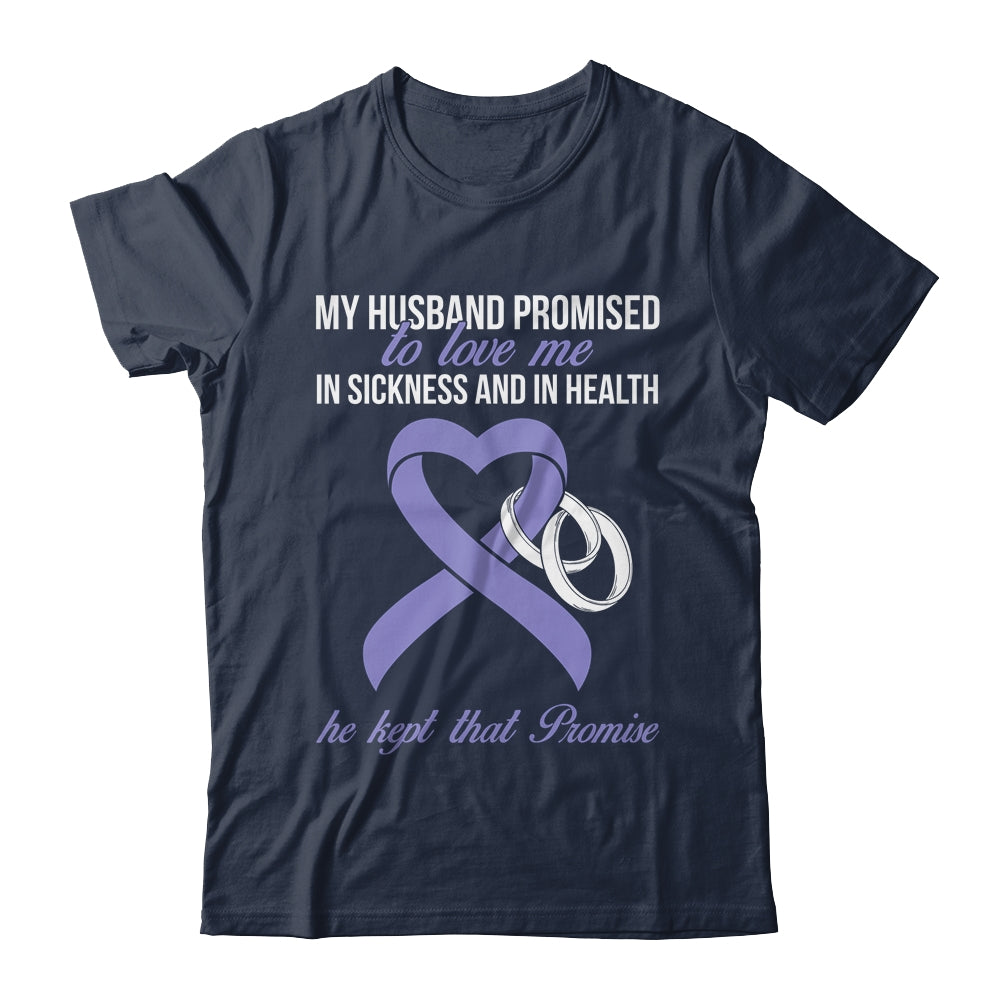 My Husband Promises To Me In Sickness Stomach Periwinkle Ribbon T-Shirt & Hoodie | Teecentury.com