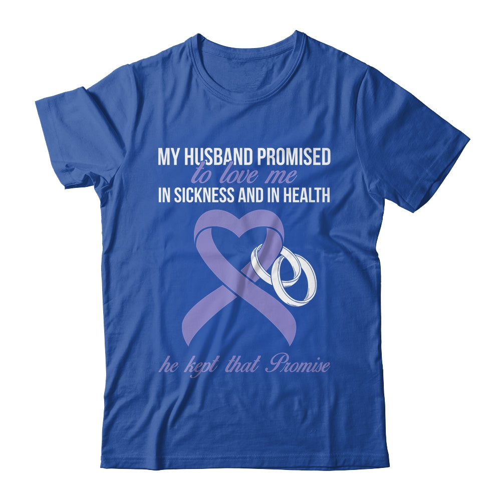My Husband Promises To Me In Sickness Stomach Periwinkle Ribbon T-Shirt & Hoodie | Teecentury.com