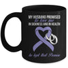 My Husband Promises To Me In Sickness Stomach Periwinkle Ribbon Mug Coffee Mug | Teecentury.com