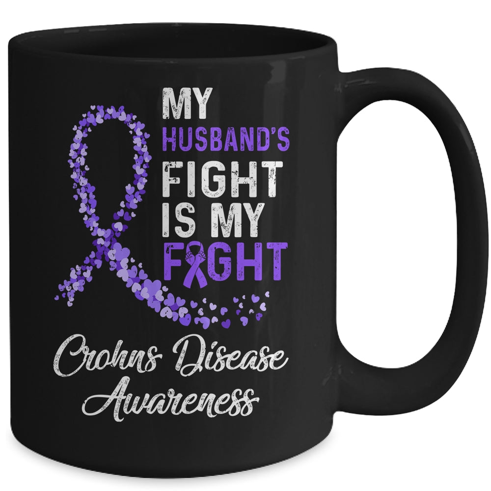 My Husbands Fight Is My Fight Crohns Disease Awareness Mug Coffee Mug | Teecentury.com