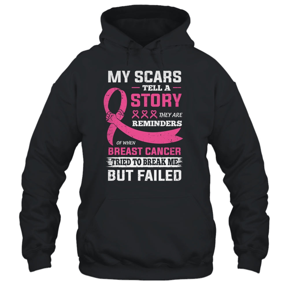 My Scars Tell A Story Breast Cancer Awareness Support T-Shirt & Hoodie | Teecentury.com
