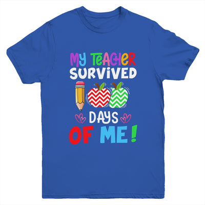 My Teacher Survived 100 Days Of Me Funny School Youth Shirt | teecentury