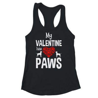My Valentine Has Paws Valentines Day Funny Dog Puppy Lover Shirt & Tank Top | teecentury