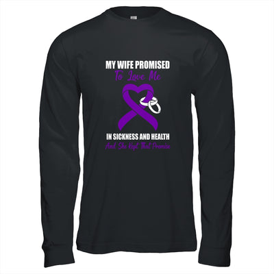 My Wife Promises To Love Me In Sickness Purple Ribbon T-Shirt & Hoodie | Teecentury.com