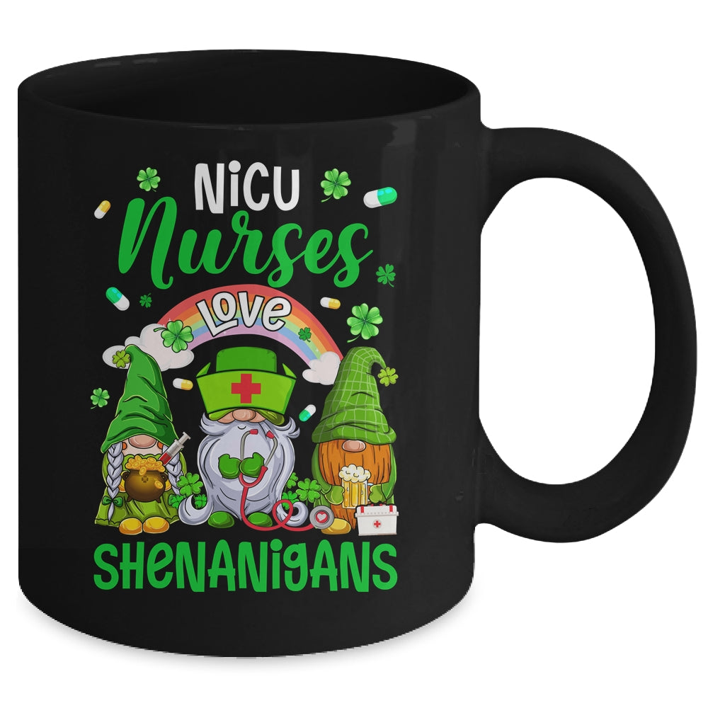 NICU Nurse LOVE Shenanigans St Patricks Day Gnomes Shamrock Mug | teecentury