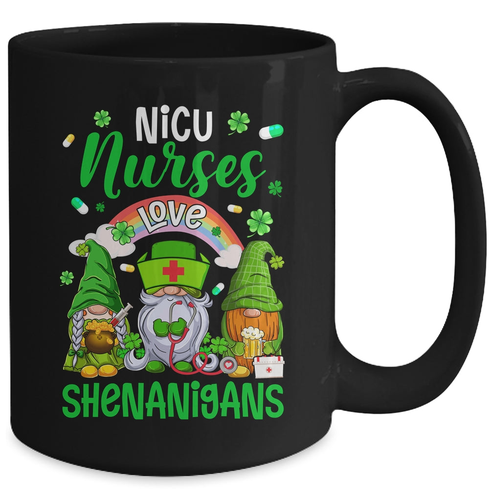 NICU Nurse LOVE Shenanigans St Patricks Day Gnomes Shamrock Mug | teecentury
