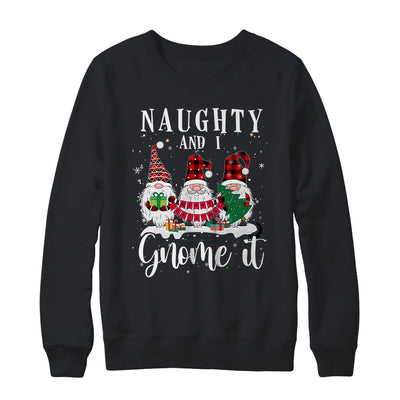 Naughty And I Gnome It Christmas Three Buffalo Plaid Gnomes T-Shirt & Sweatshirt | Teecentury.com