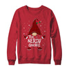 Nerdy Gnome Buffalo Plaid Matching Christmas Pajama Gift T-Shirt & Sweatshirt | Teecentury.com
