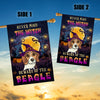Never Mind The Witch Beware Of The Beagle Flag Funny Halloween For Dog Lovers Flag | Teecentury.com