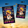 Never Mind The Witch Beware Of The Corgi Flag Funny Halloween For Dog Lovers Flag | Teecentury.com