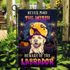 Never Mind The Witch Beware Of The Labrador Flag Funny Halloween For Dog Lovers Flag | Teecentury.com