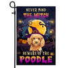 Never Mind The Witch Beware Of The Poodle Flag Funny Halloween For Dog Lovers Flag | Teecentury.com