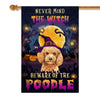 Never Mind The Witch Beware Of The Poodle Flag Funny Halloween For Dog Lovers Flag | Teecentury.com