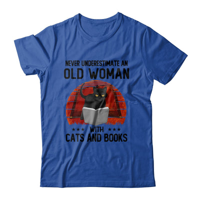 Never Underestimate An Old Man With Cats And Books T-Shirt & Hoodie | Teecentury.com
