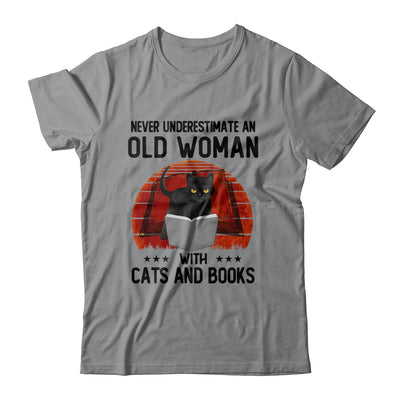Never Underestimate An Old Man With Cats And Books T-Shirt & Hoodie | Teecentury.com