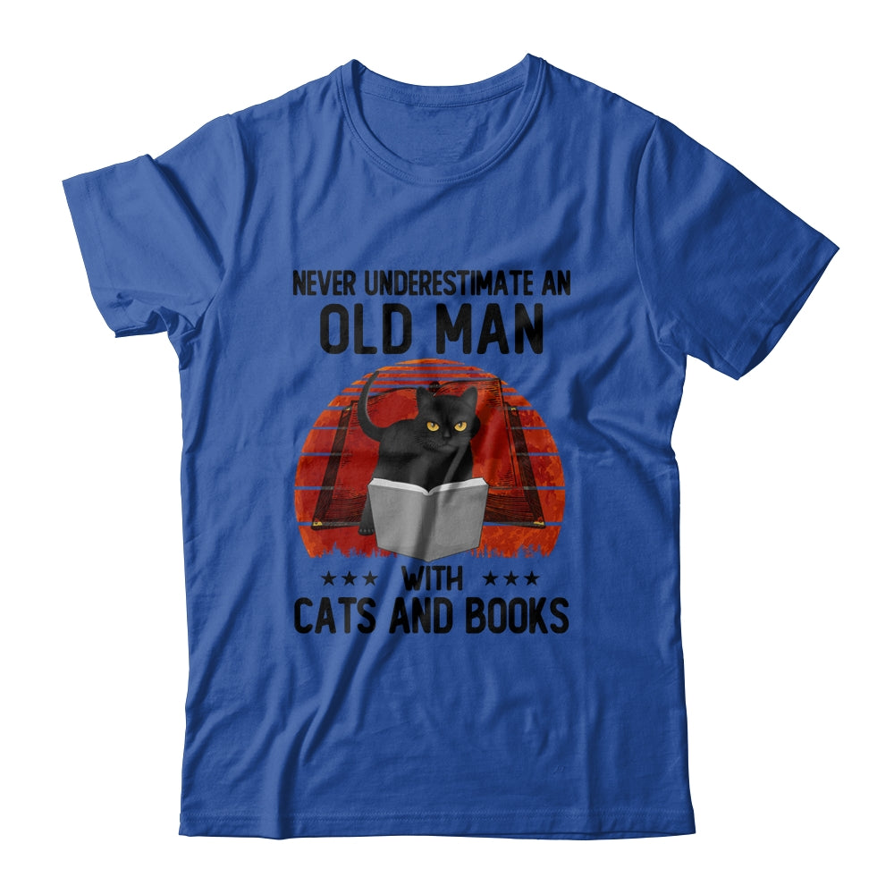 Never Underestimate An Old Woman With Cats And Books T-Shirt & Tank Top | Teecentury.com