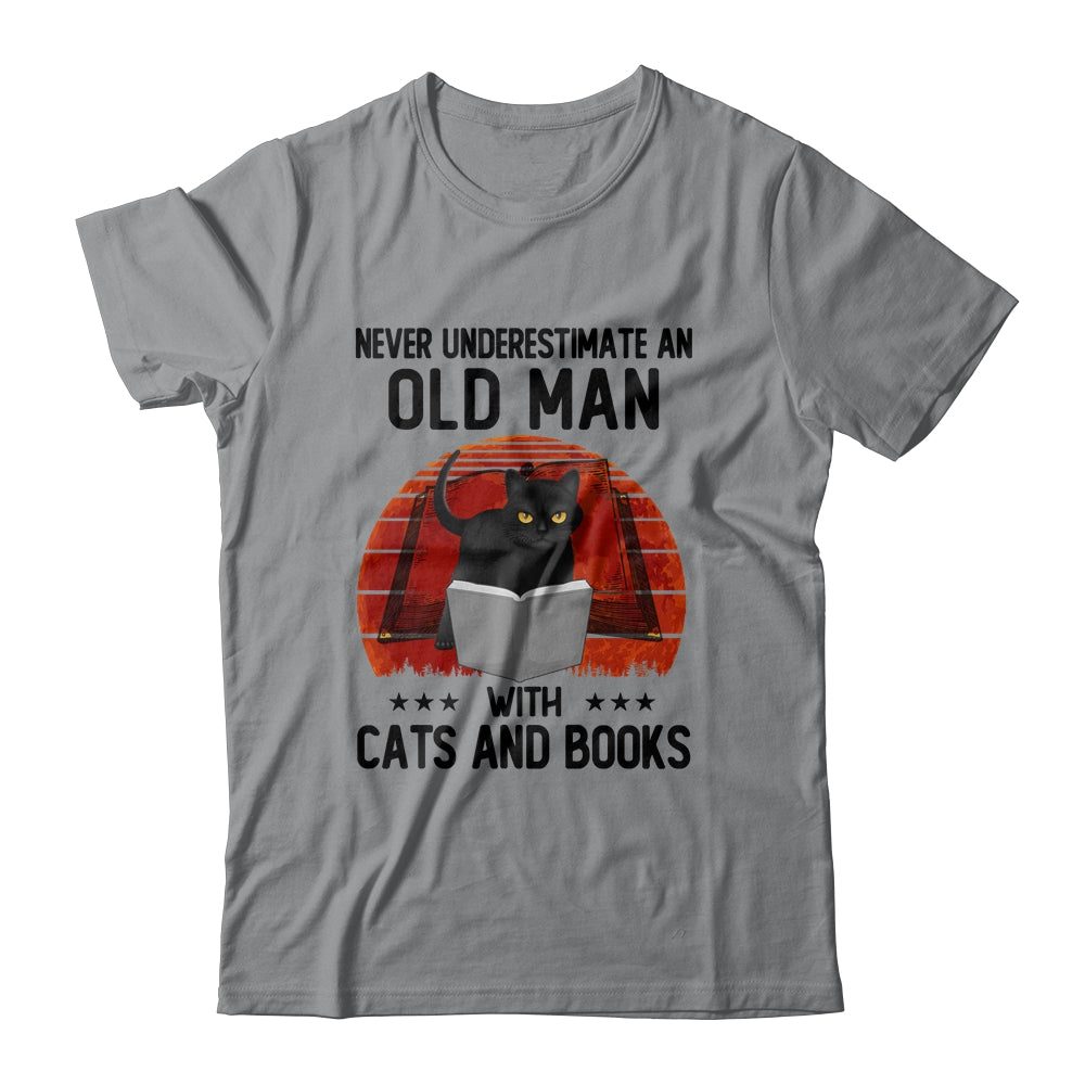 Never Underestimate An Old Woman With Cats And Books T-Shirt & Tank Top | Teecentury.com