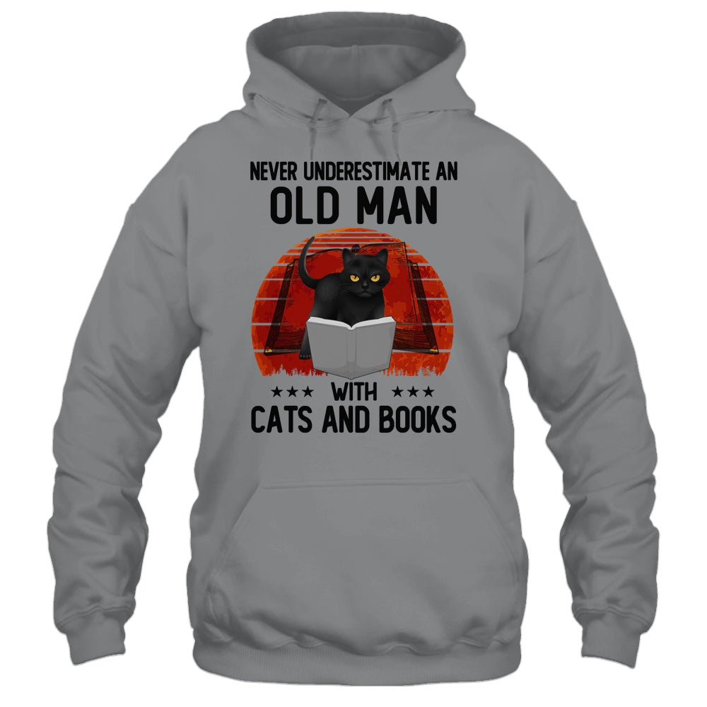Never Underestimate An Old Woman With Cats And Books T-Shirt & Tank Top | Teecentury.com