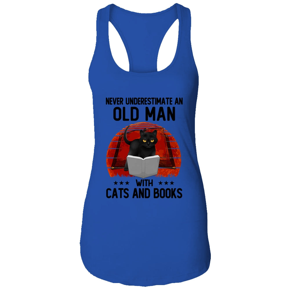 Never Underestimate An Old Woman With Cats And Books T-Shirt & Tank Top | Teecentury.com