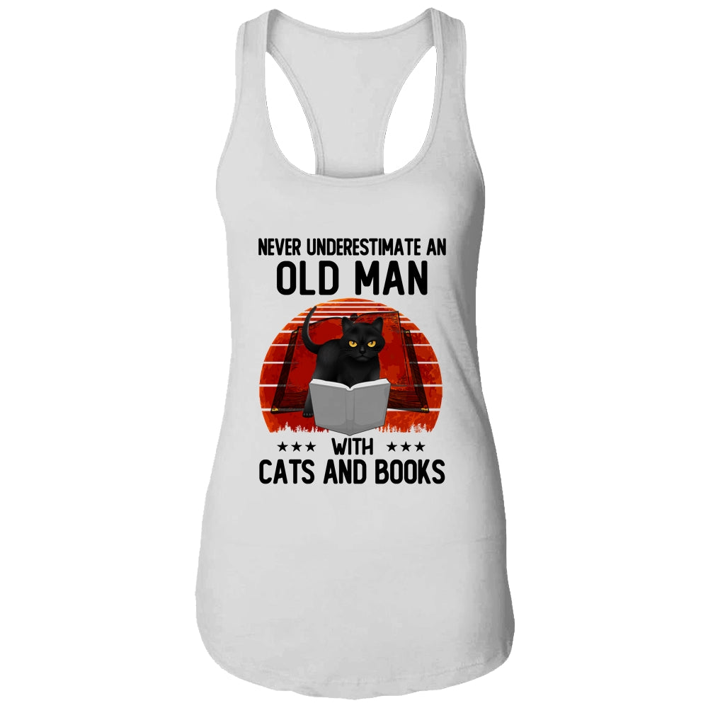 Never Underestimate An Old Woman With Cats And Books T-Shirt & Tank Top | Teecentury.com