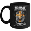 Normal Isn't Coming Back But Jesus Is Cross Christian Lion Mug Coffee Mug | Teecentury.com