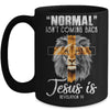 Normal Isn't Coming Back But Jesus Is Cross Christian Lion Mug Coffee Mug | Teecentury.com