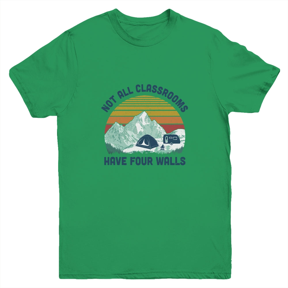 Not All Classrooms Have Four Walls Retro Homeschool Teacher Youth Youth Shirt | Teecentury.com
